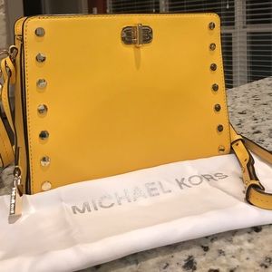 Michael Kors Sylvie Stud sunflower leather bag